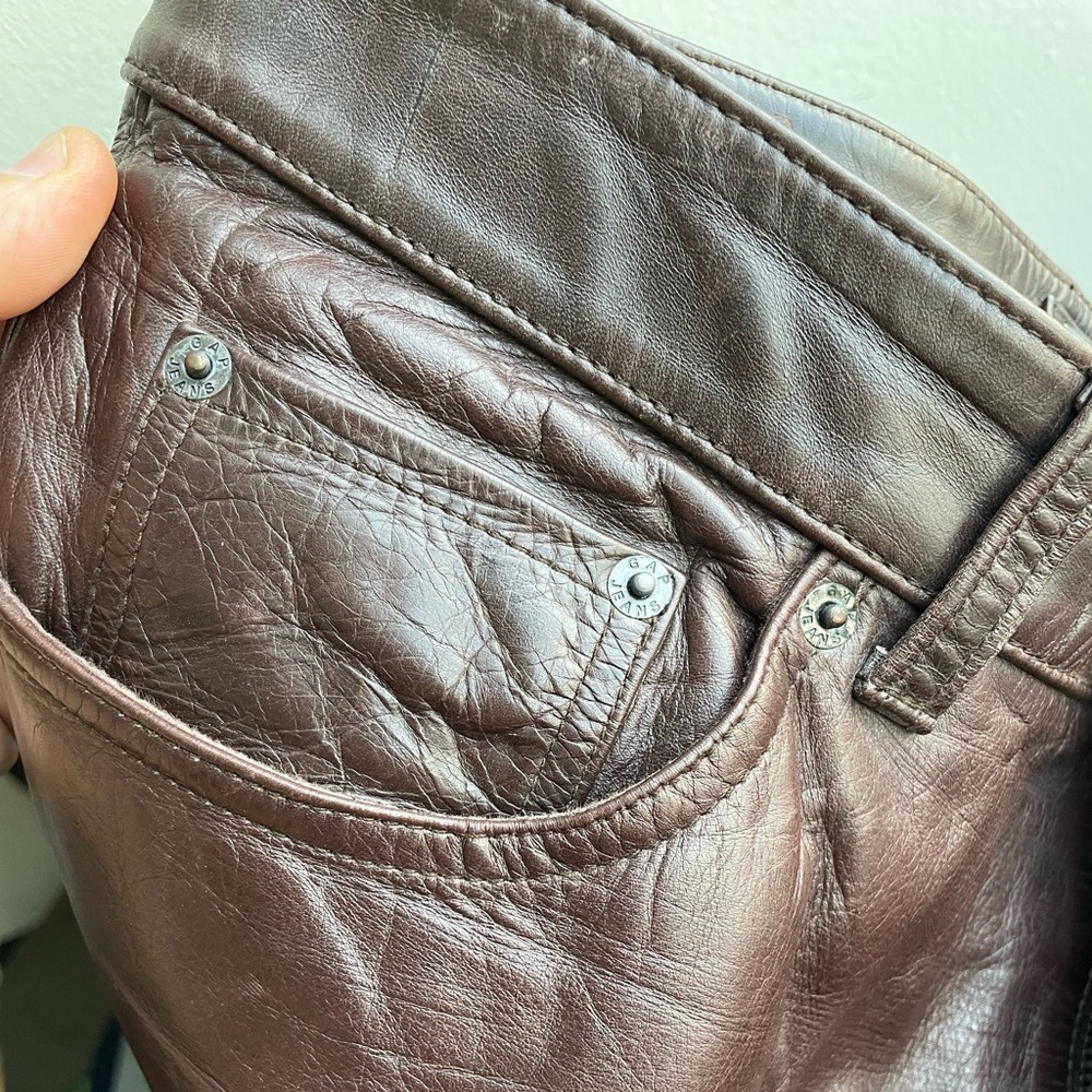 Incredibly fashionable genuine brown leather pants - never been worn